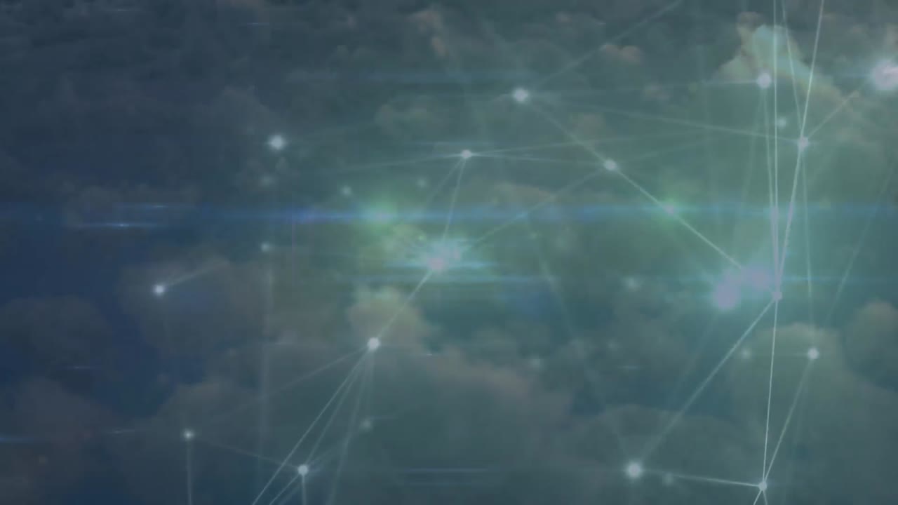 Animation of data processing over clouds