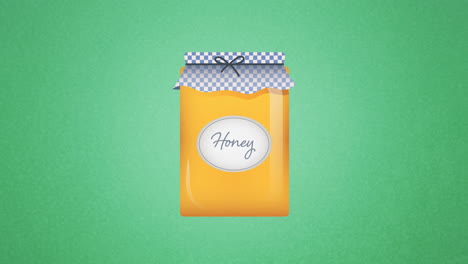 animation of honey jar icon on green background