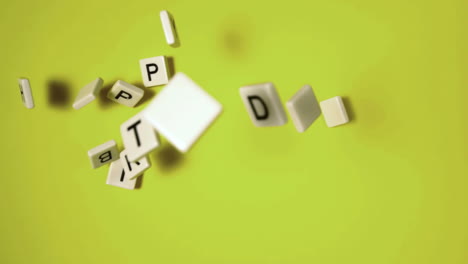 plastic letters bouncing and spelling out happy birthday