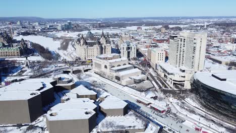 aerial - freedom convoy protests in canada