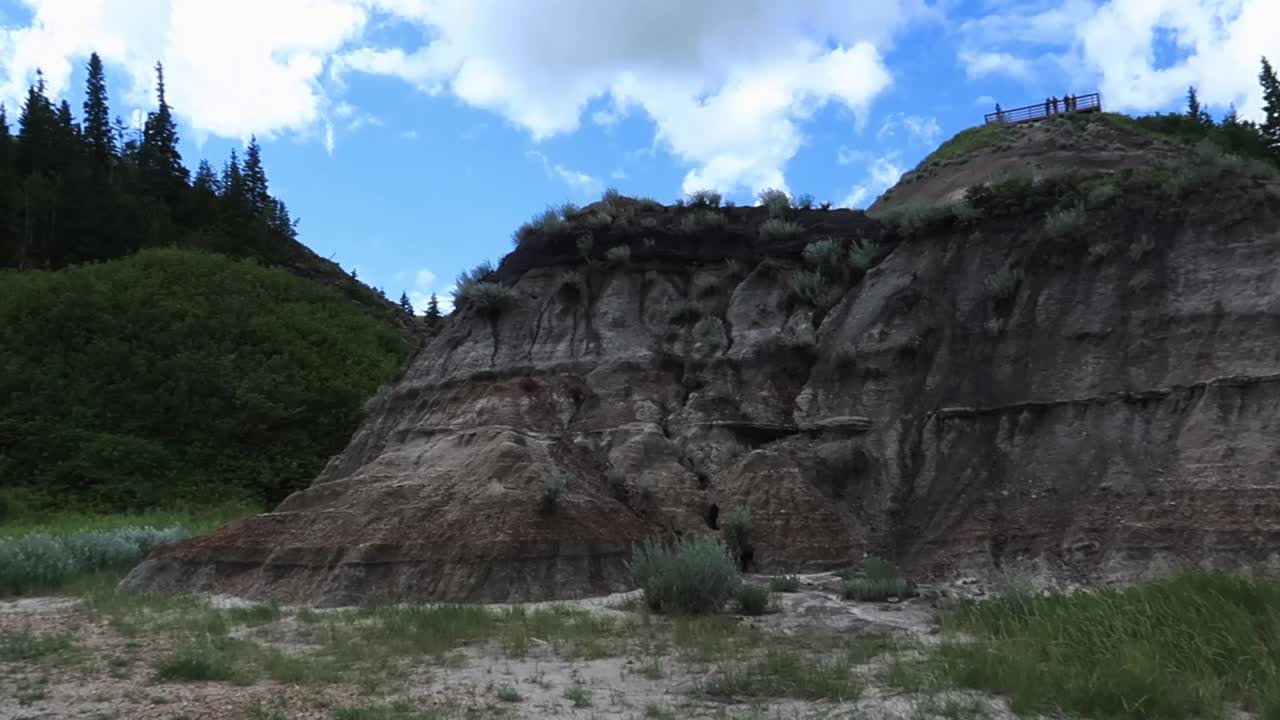 A Beautiful view of the Horse Shoe Canyon located in Alberta Canada near Drumheller Panning to the right
