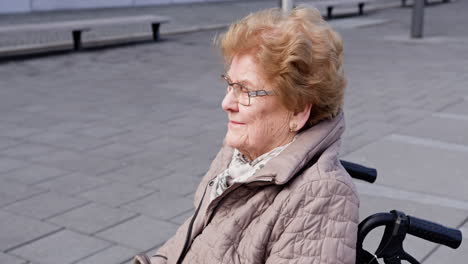 elderly woman in wheelchair