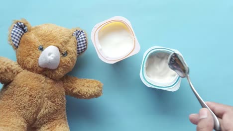 yogurt and teddy bear