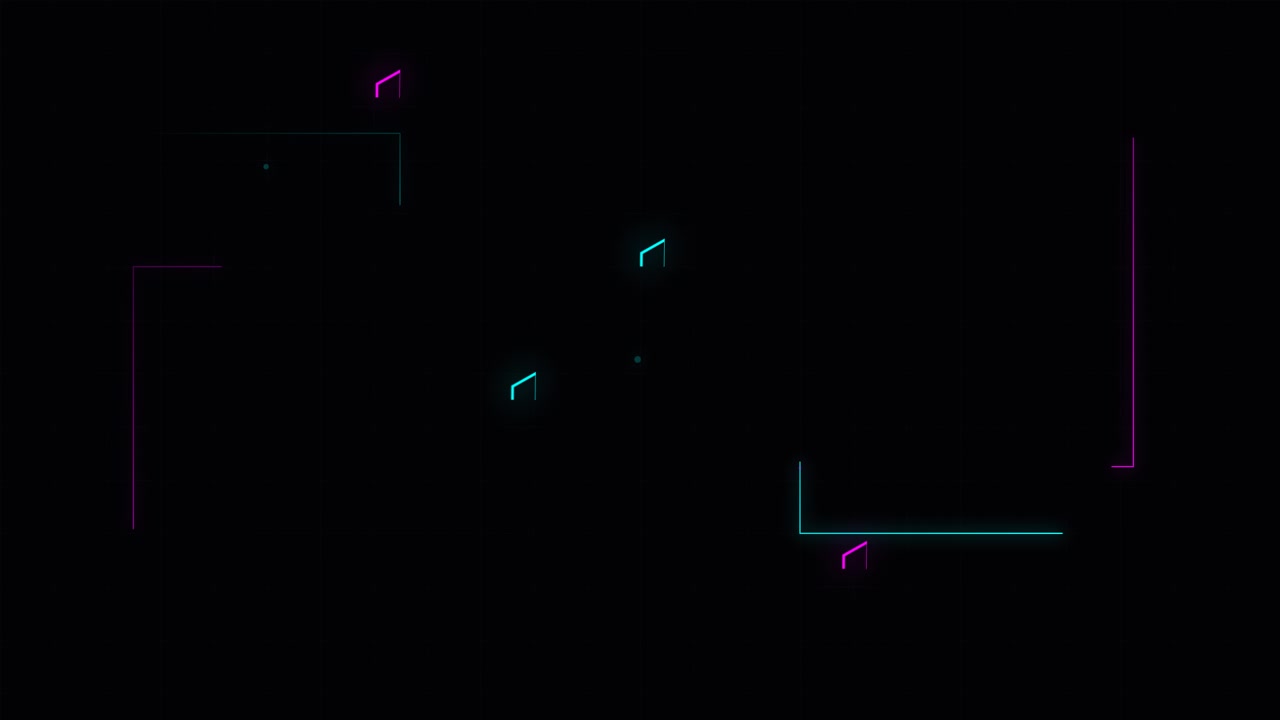 Abstract Motion Graphics with Neon Geometric Lines on Black Background