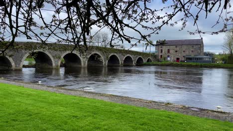 puente y viejo molino en el río barrow en goresbridge co