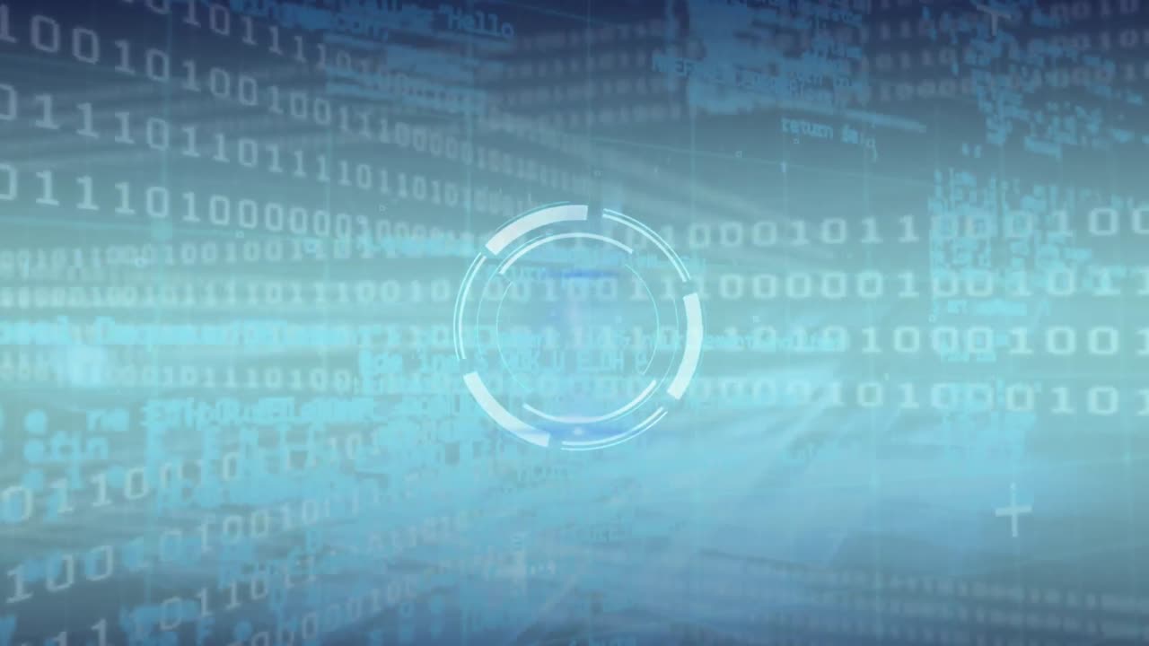 animación del procesamiento de datos sobre el escaneo del alcance