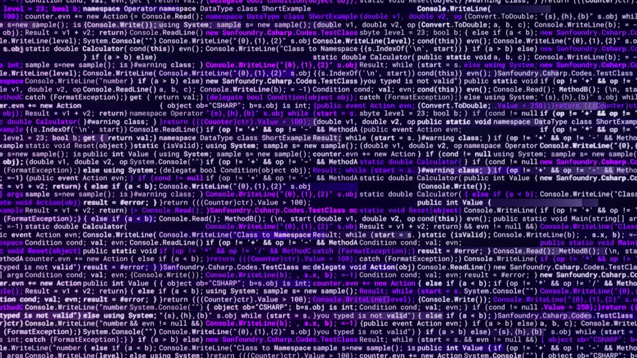 Coding Screen Displaying C# Source Code