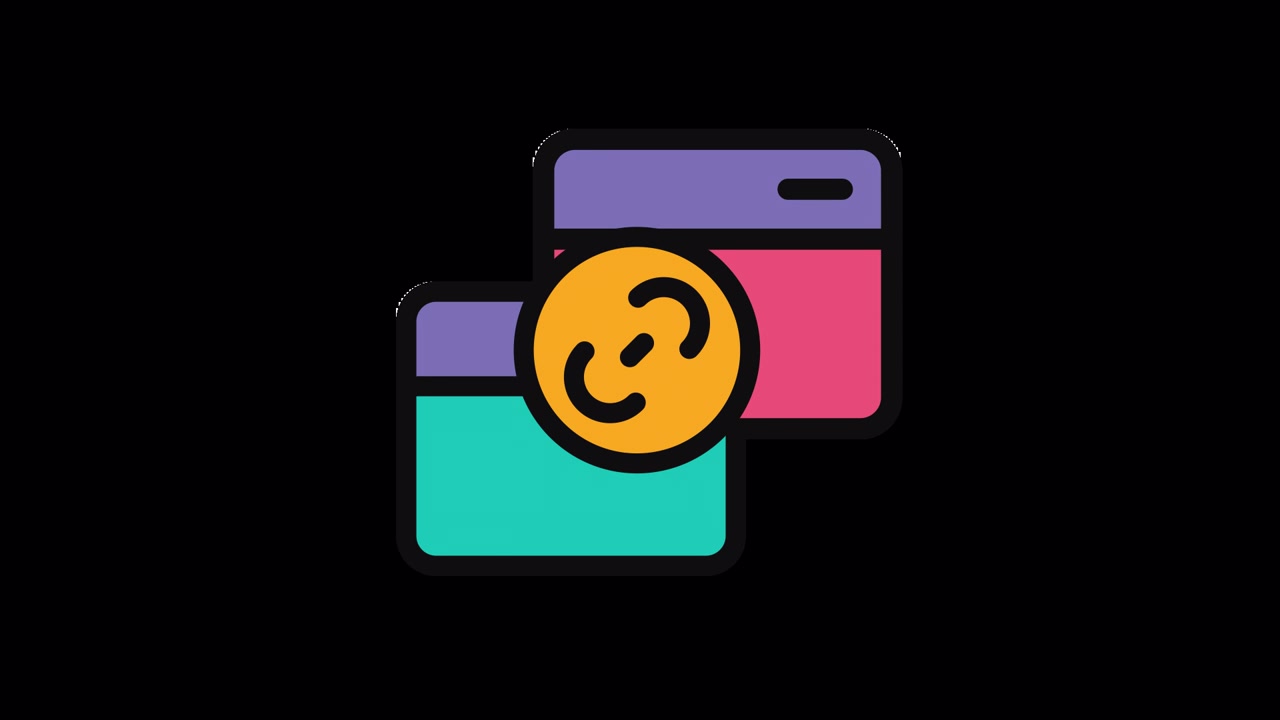 Animated Link Icon Connecting Web Pages