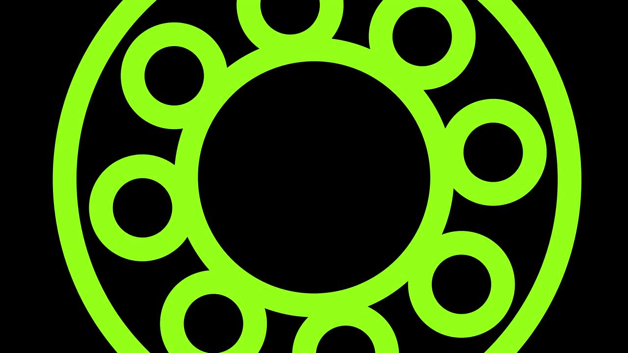 diseño gráfico que gira en el centro y aumenta el tamaño, para cubrir todo el fondo y desaparecer.