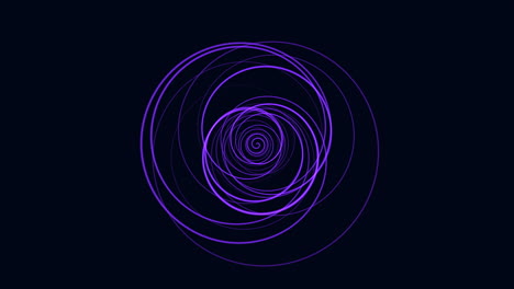 purple spiral intricate woven lines on black background