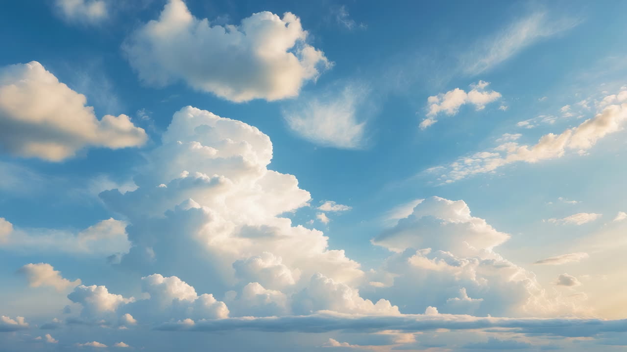 푸른 하늘과 색 구름