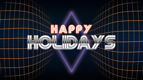 Futuristic-neon-illustration-Happy-Holidays-in-blue-and-orange