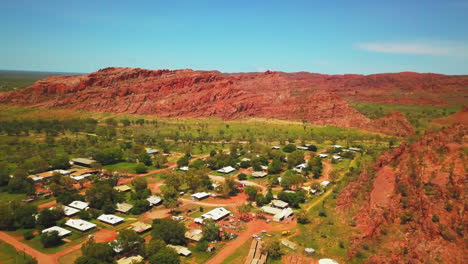 looma camballin kimberley purnululu fitzroy cruzando el drone aéreo del interior de australia wa occidental aus paisaje aborigen vista del territorio del norte bajas lejanas bajo la escoba darwin círculo de roca roja a la izquierda