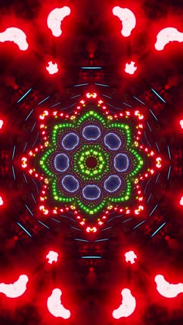 colorful abstract animation of flower. kaleidoscope vj loop vertical