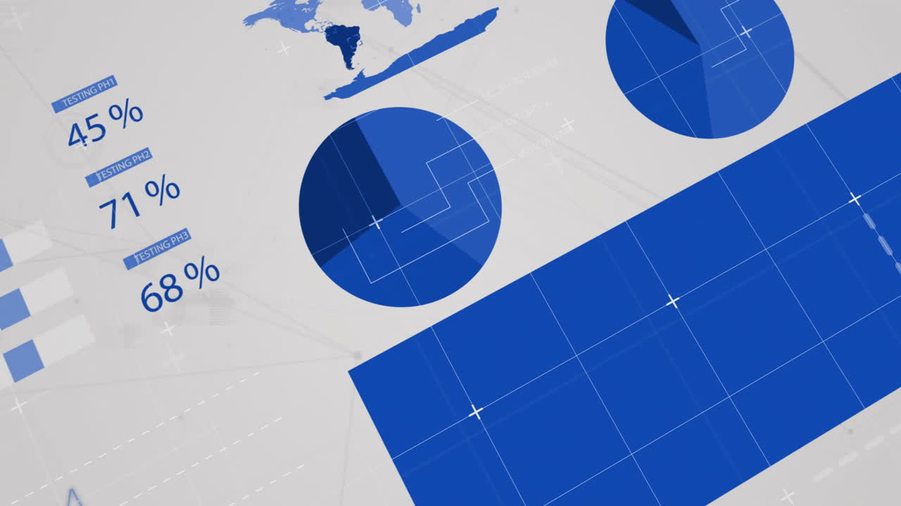 회색 배경 위의 디지털 데이터 처리의 애니메이션