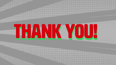 digital animation of thank you text against radial grey background
