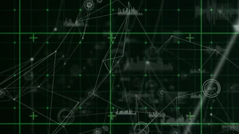 animación de la red de conexiones y datos diversos en el espacio digital
