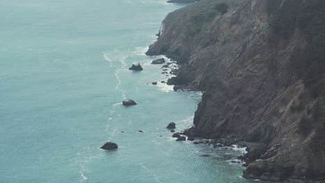 wide shot califonia coastline from above