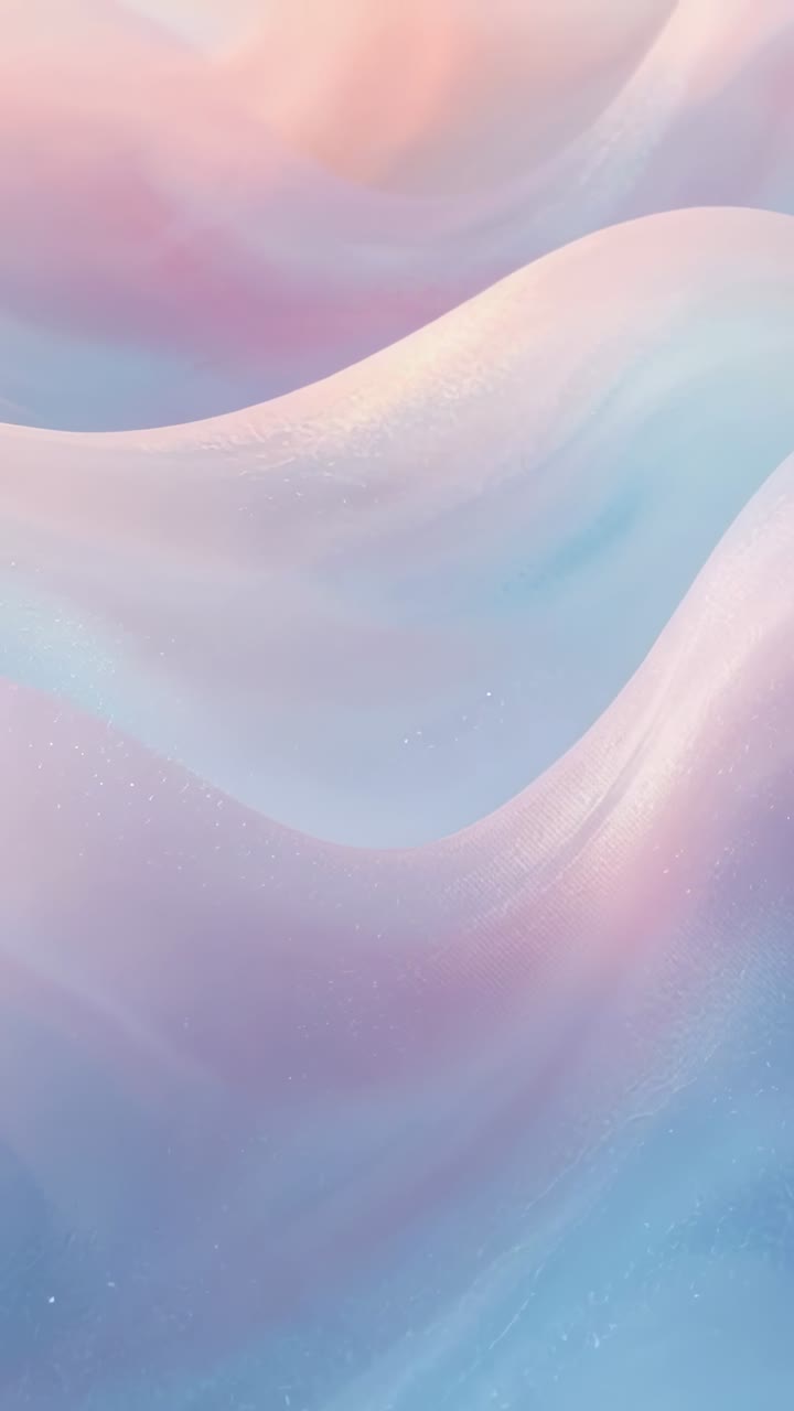 Vertical video: Looping pastel wave breathing while moving up and right on screen, with sparkles