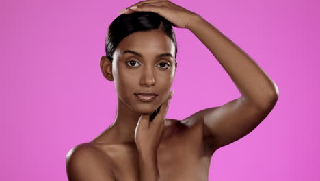 belleza, cuidado de la piel y rostro de la mujer india