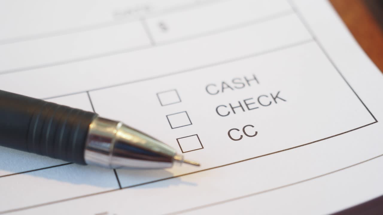 opciones de pago - efectivo, cheque, tarjeta de crédito