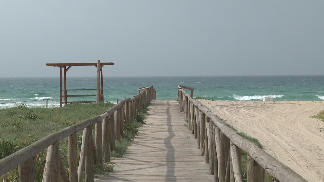 Wooden Beach Path to the Ocean