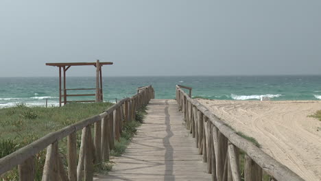wooden beach path to the ocean