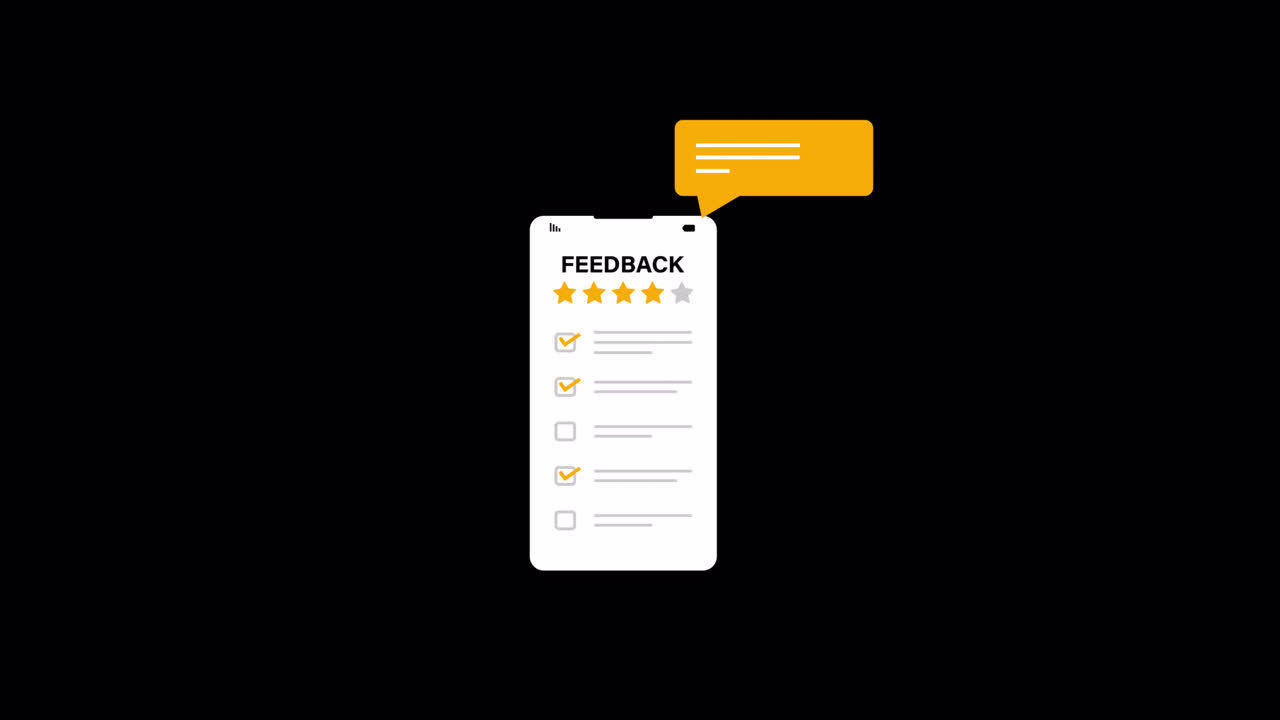 Digital Feedback Form on Smartphone Screen with Star Rating