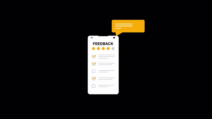 Digital Feedback Form on Smartphone Screen with Star Rating