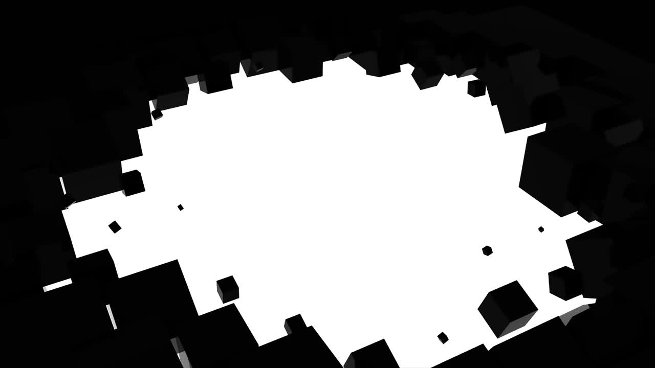 cubi neri e bianchi schermo cancellazione transizione con canale alfa