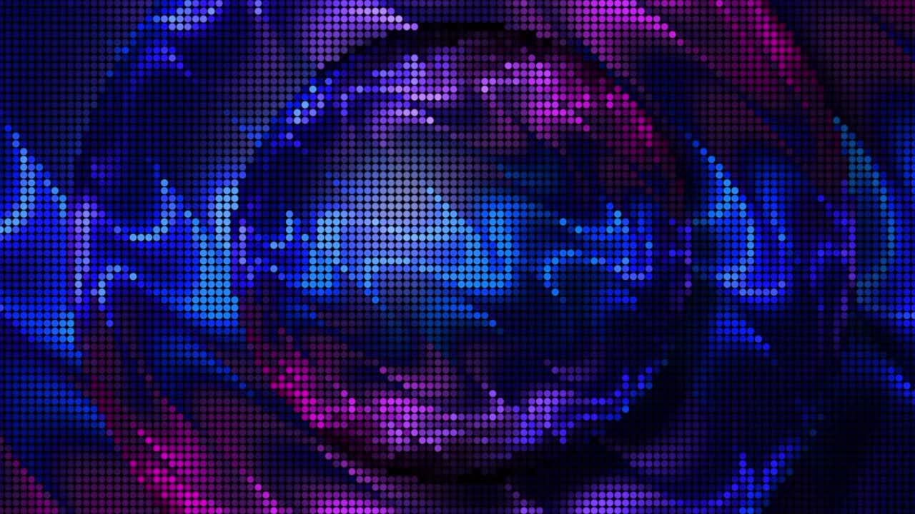 Sfondo digitale astratto con punti luminosi blu e viola