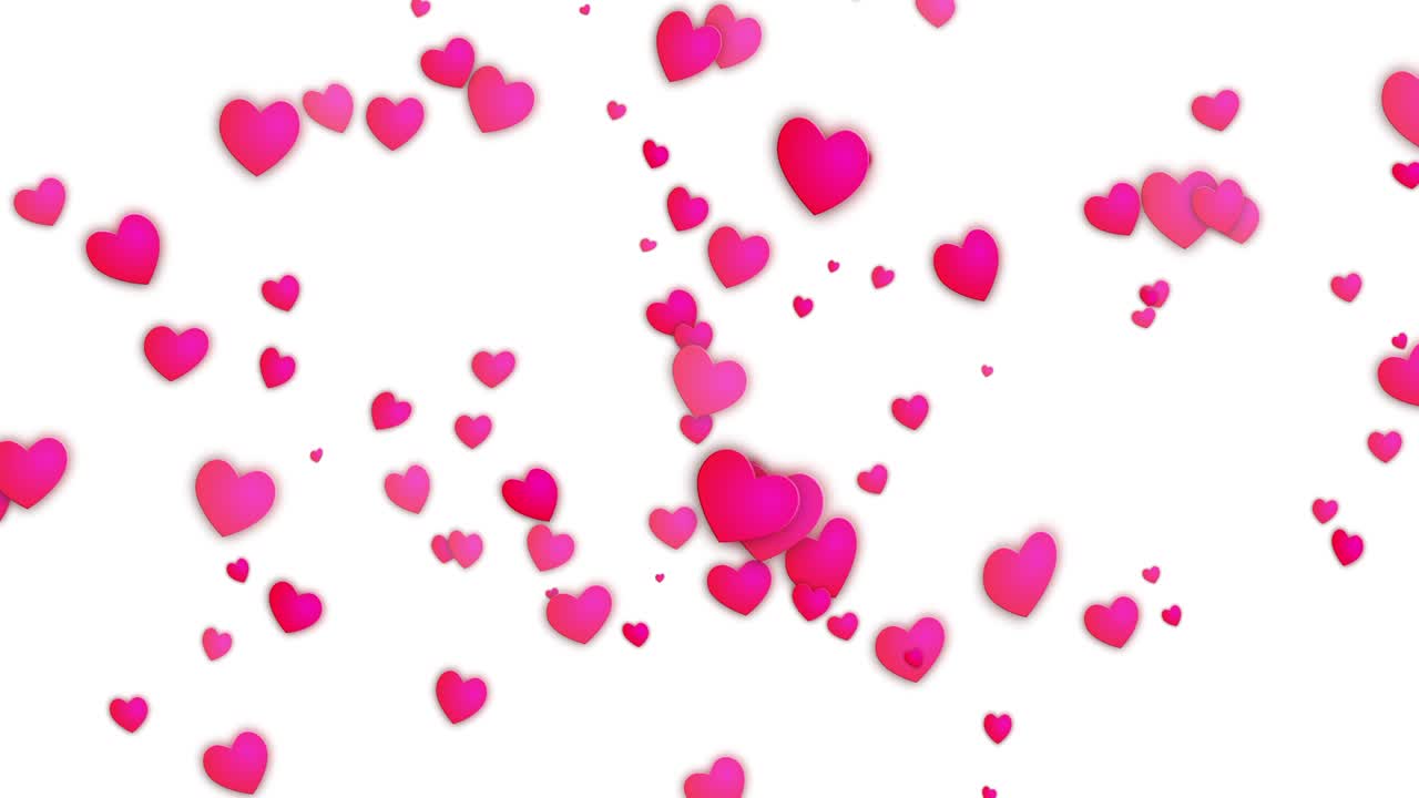 Animazione di particelle con simbolo a cuore, grafica in movimento