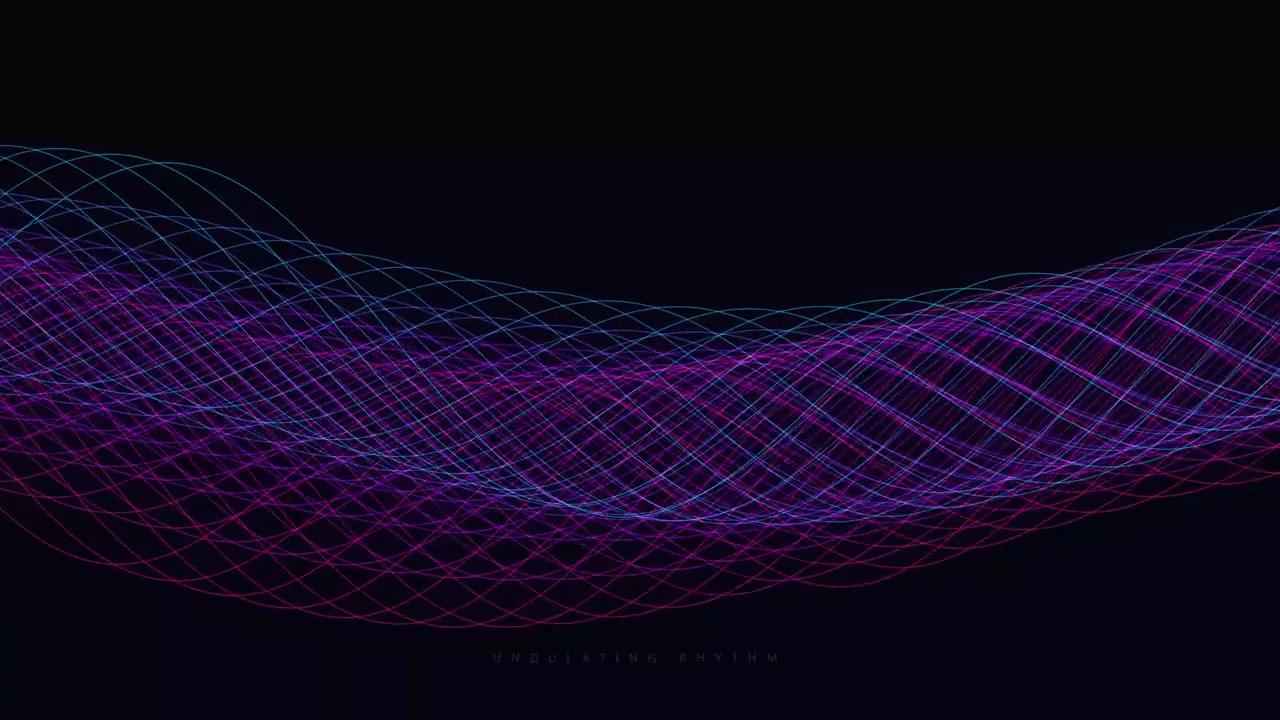 Abstract Undulating Wave Pattern with Neon Blue and Purple Lines