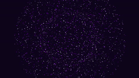 círculo púrpura giratorio con puntos blancos sobre fondo negro