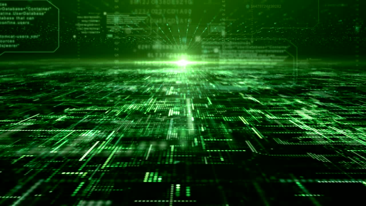 Futuristic Digital Abstract Matrix Particles Grid