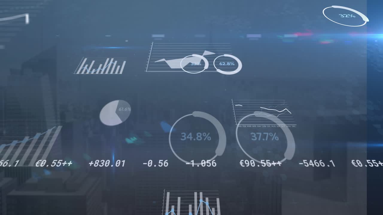 Animation of statistics and data processing