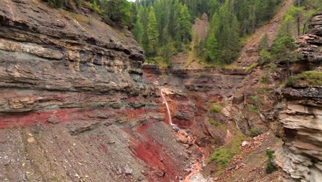 Stunning Waterfall in a Red Rock Canyon