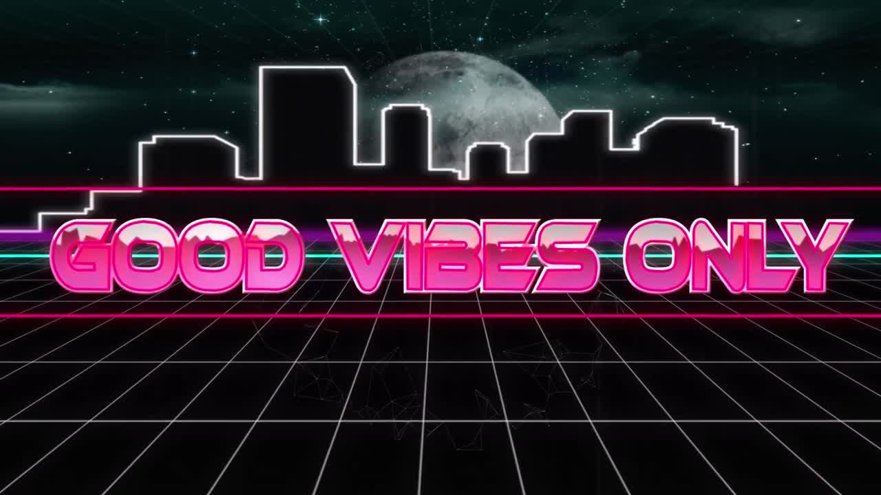 animación de buenas vibraciones sólo en el espacio abstracto digital con la ciudad