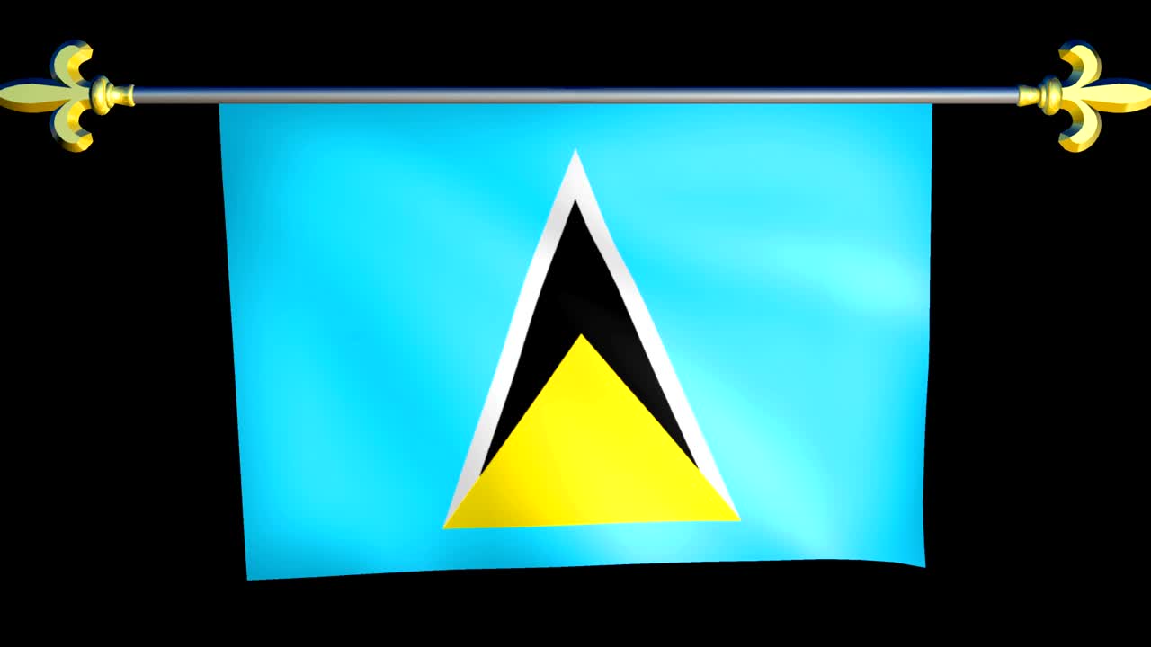 gran bandera animada en bucle de santa lucia