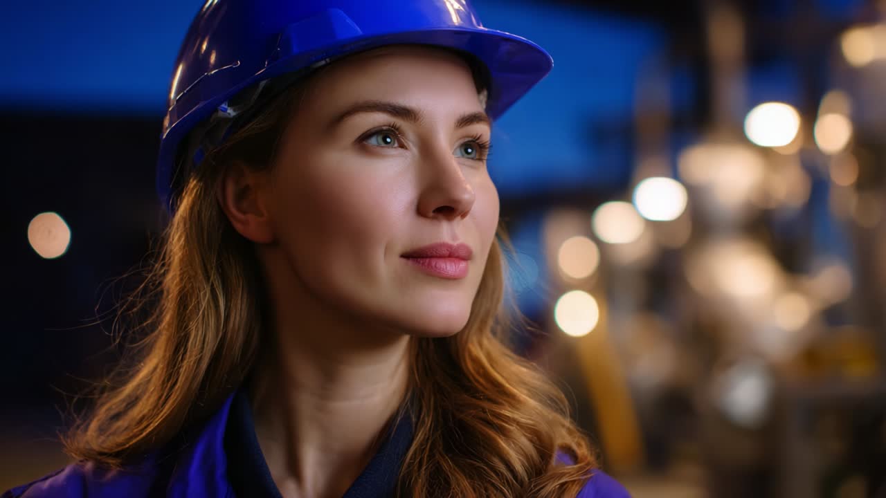 Portrait of a female engineer in a factory