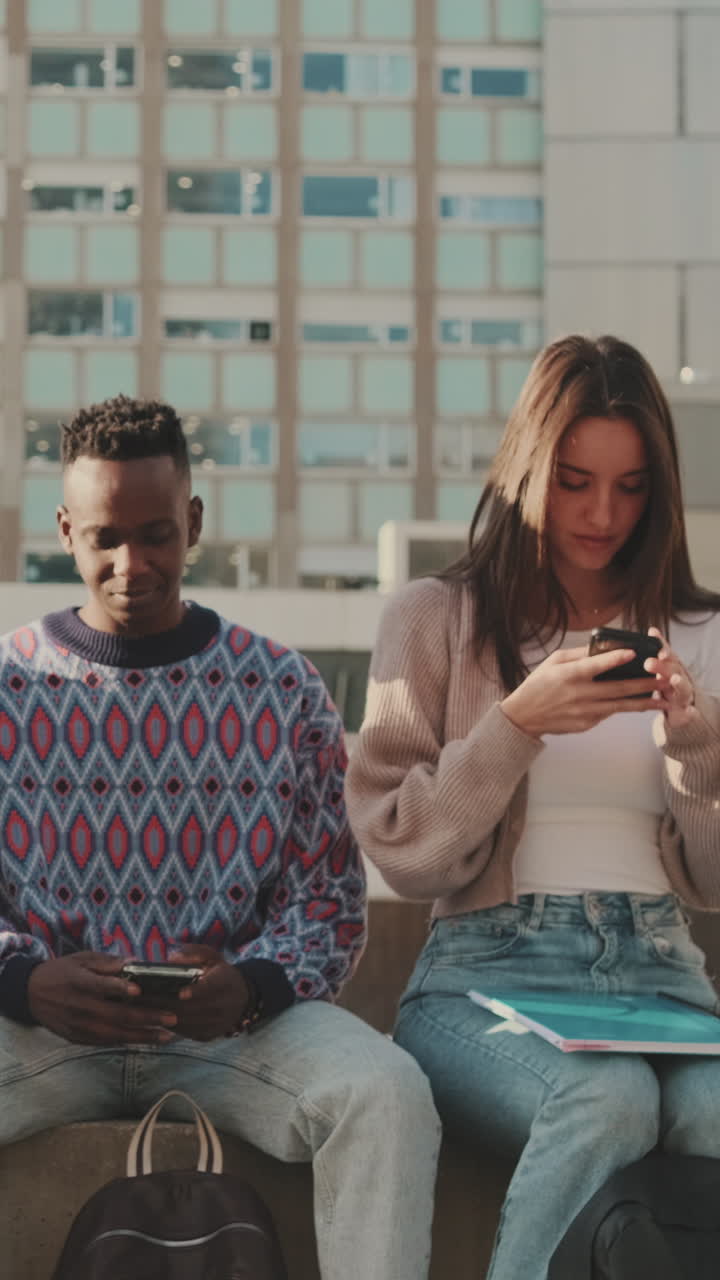 Students Using Smartphones in an Urban Setting