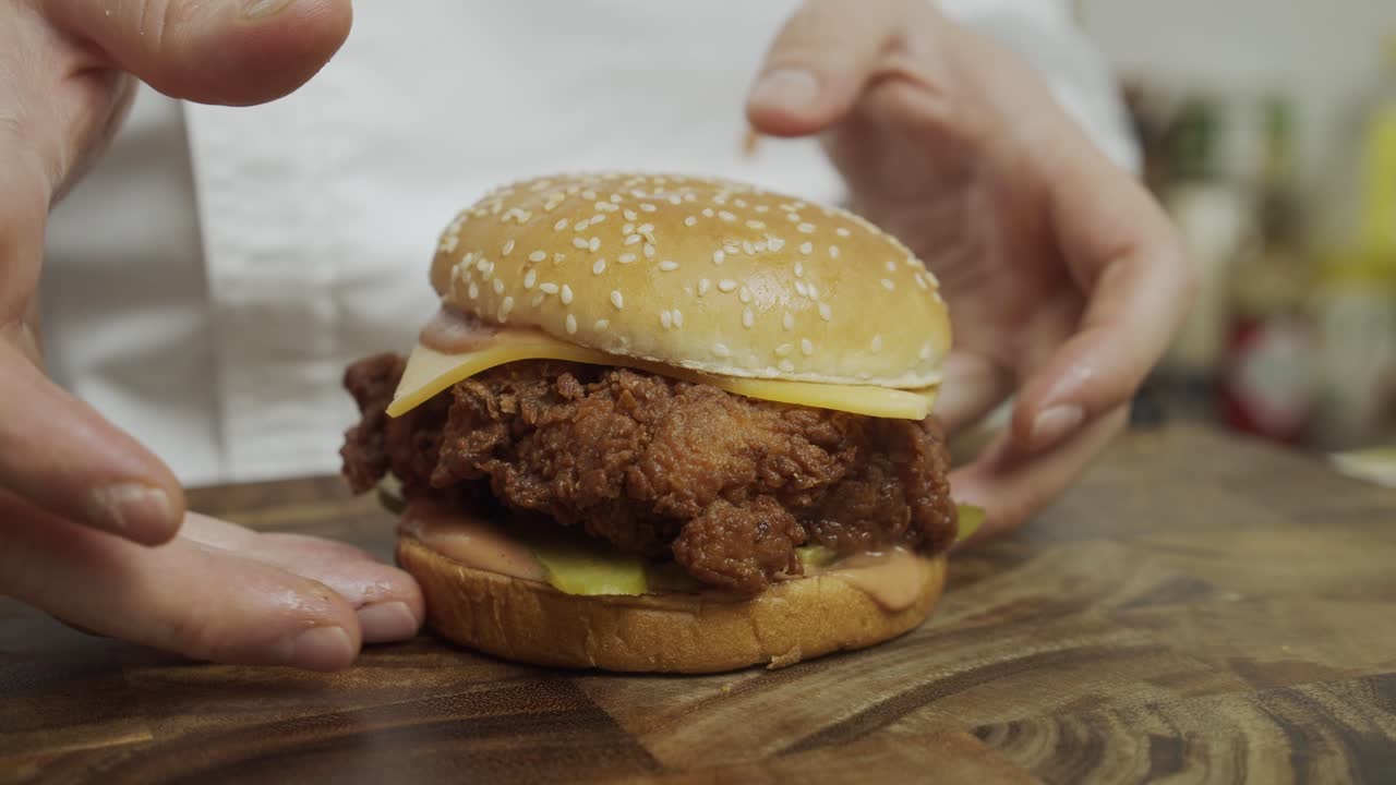 cerrar una deliciosa hamburguesa con queso