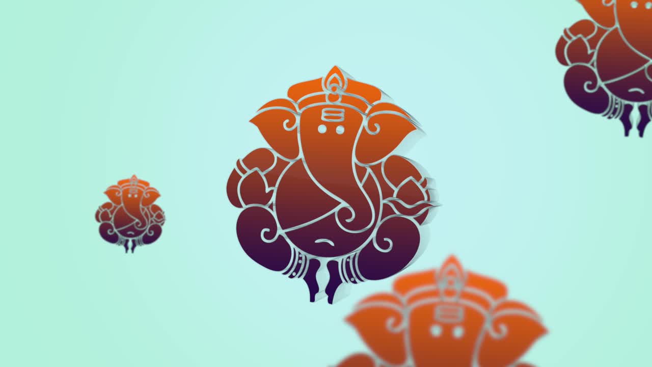logotipo de loard ganpti animação flutuante ganesh chaturthi festival índia