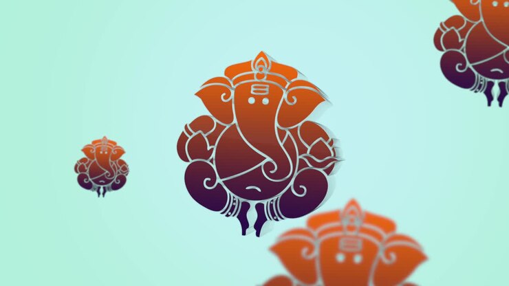 loard ganpti logo floting animazione ganesh chaturthi festival india