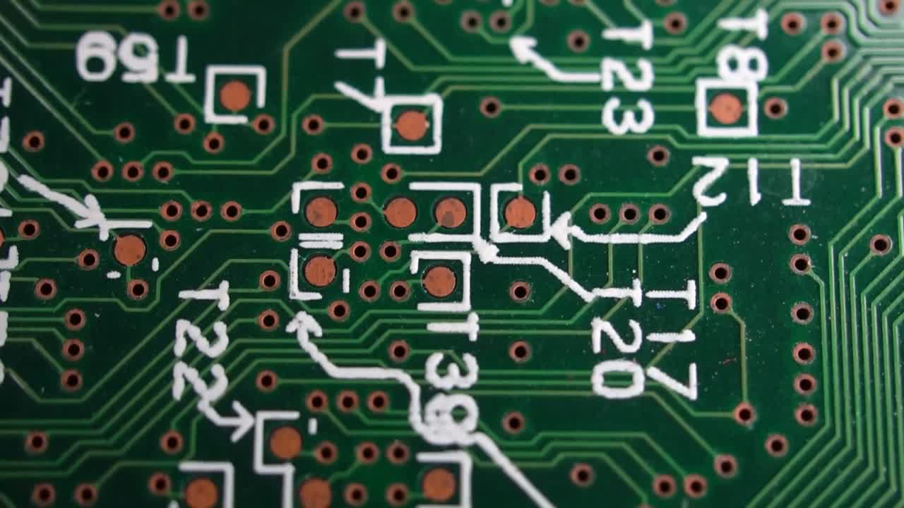 Close up of a motherboard for computer processing