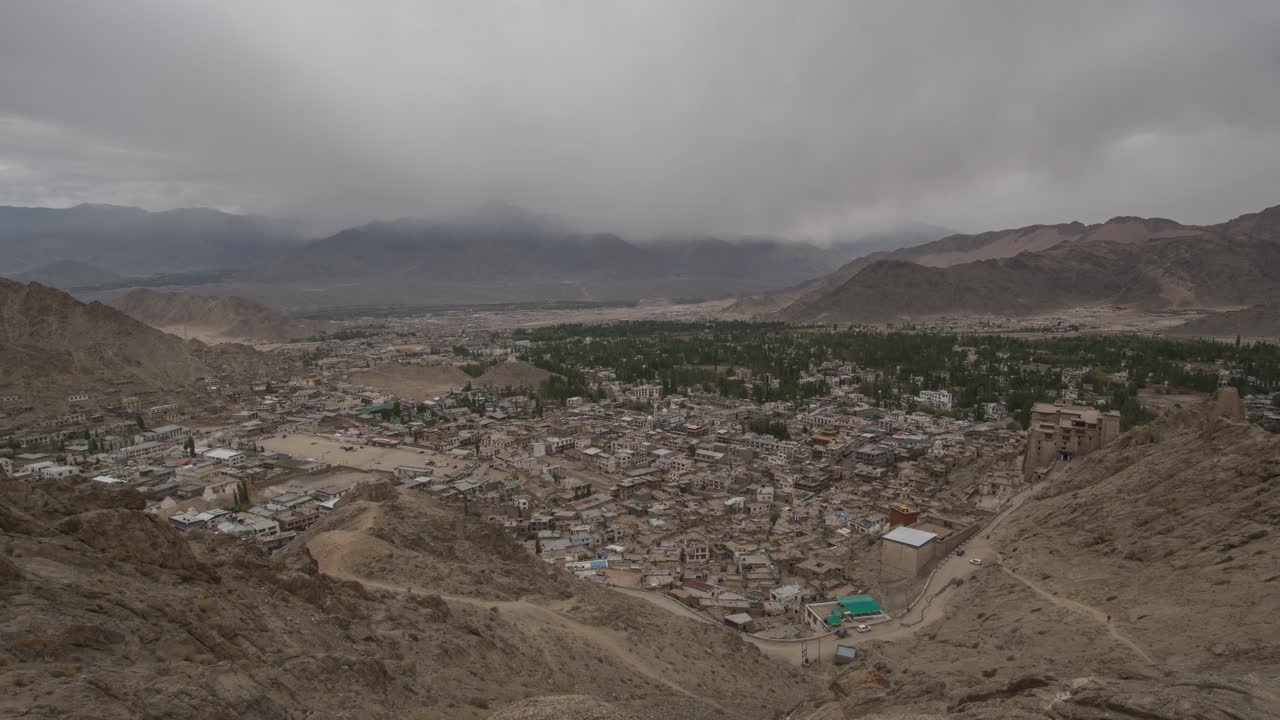 High-Angle View of a Himalayan Town
