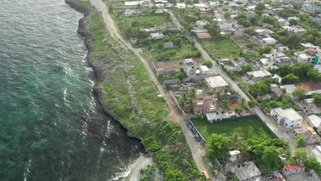 village along coast near caleta beach, la romana in dominican republic