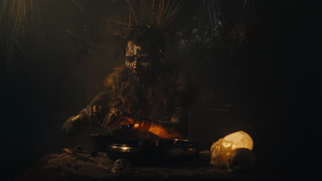 a witch in an old magical hut cast a curse