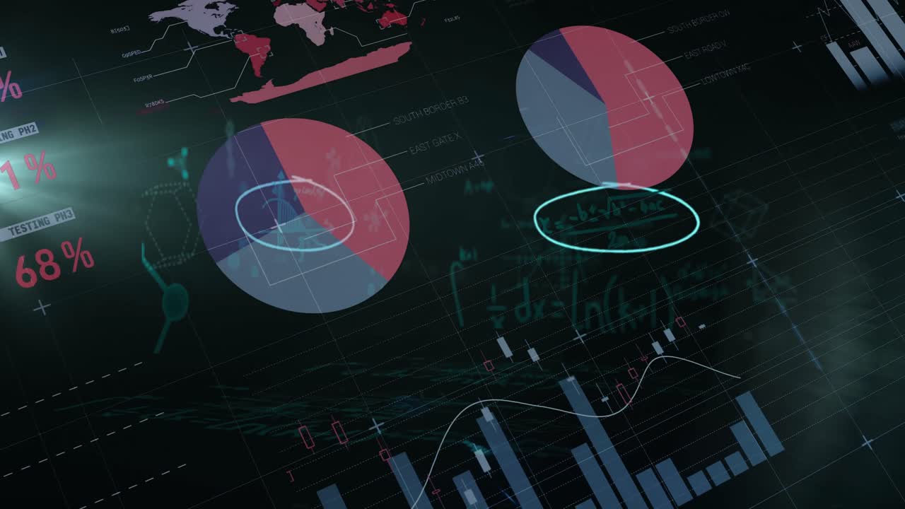 animación de estadísticas y procesamiento de datos en pantallas