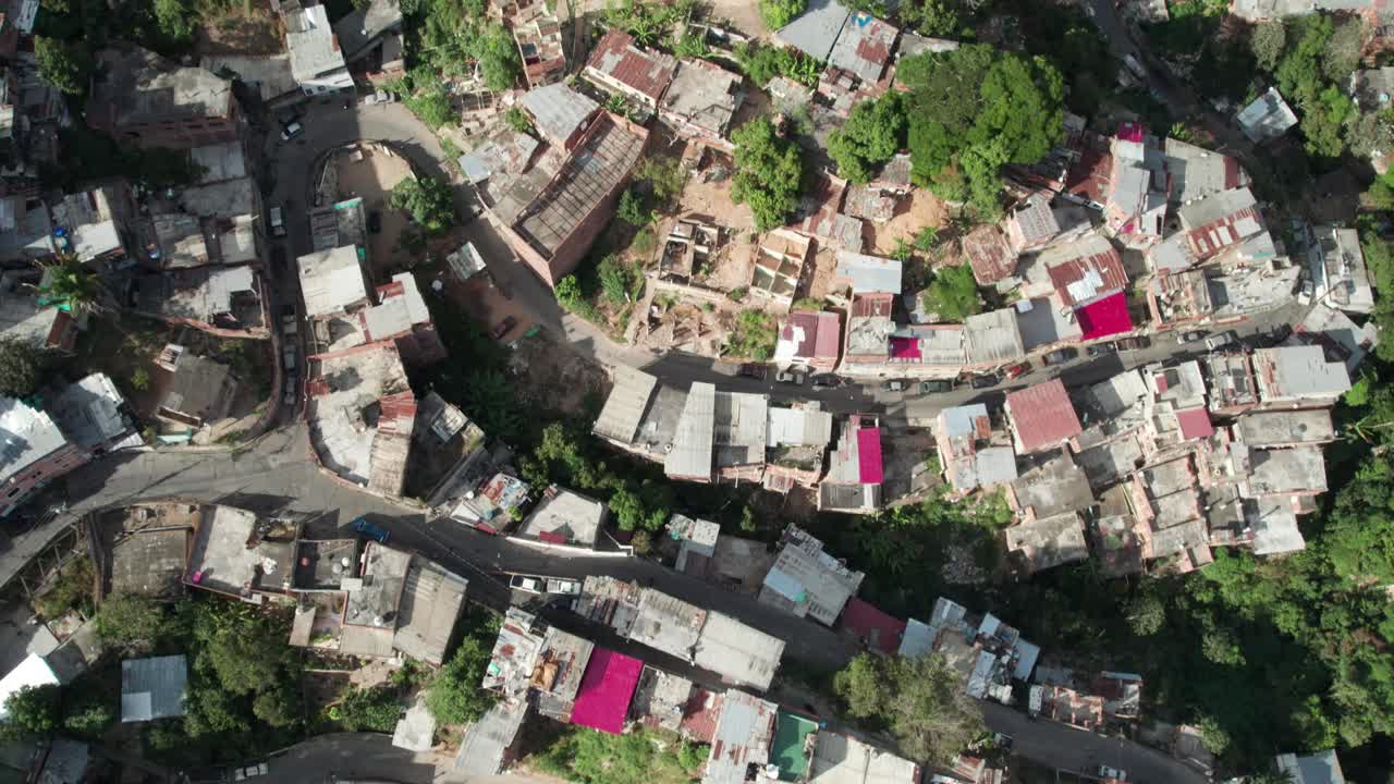 The nazareno neighborhood, petare, miranda, venezuela, from a drone flight, aerial view